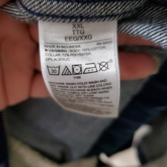 🩷2/$50❤️Gap Denim Sherpa Moto Jacket | Size XXL - Picture 4 of 5